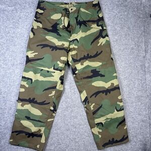 Camo Pants Mens M Army Shell US Military Trousers Cold Weather Woodland Gore Tex